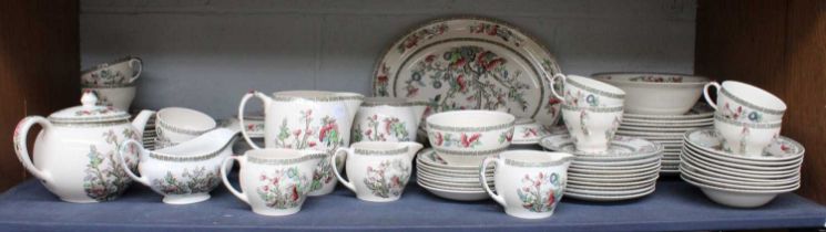 A Johnstone Brothers Pattern Dinner and Tea Service, Indian Tree Pattern Including, two tureens, a