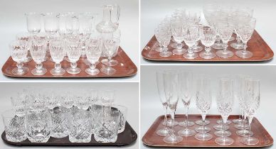 A Quantity of Cut Drinking Glasses, including champagnes and wines by Royal Doulton, Edinburgh and