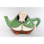 An Early 20th Century Foley ''Intarsio'' Novelty Teapot, modelled as Joseph Chamberlain, 12cm high