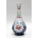 A Modern Moorcroft ''Love in a Mist'' Pattern Vase, designed by Rachel Bishop, limited edition 147/