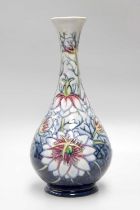 A Modern Moorcroft ''Love in a Mist'' Pattern Vase, designed by Rachel Bishop, limited edition 147/