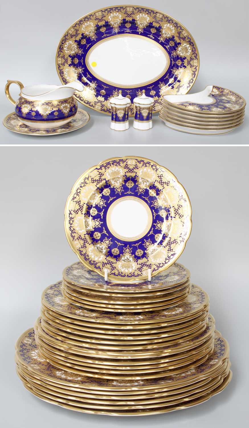 A Thomas Goode Marquis de Mos Pattern Dinner Service, with Thomas Goode booklet and purchase
