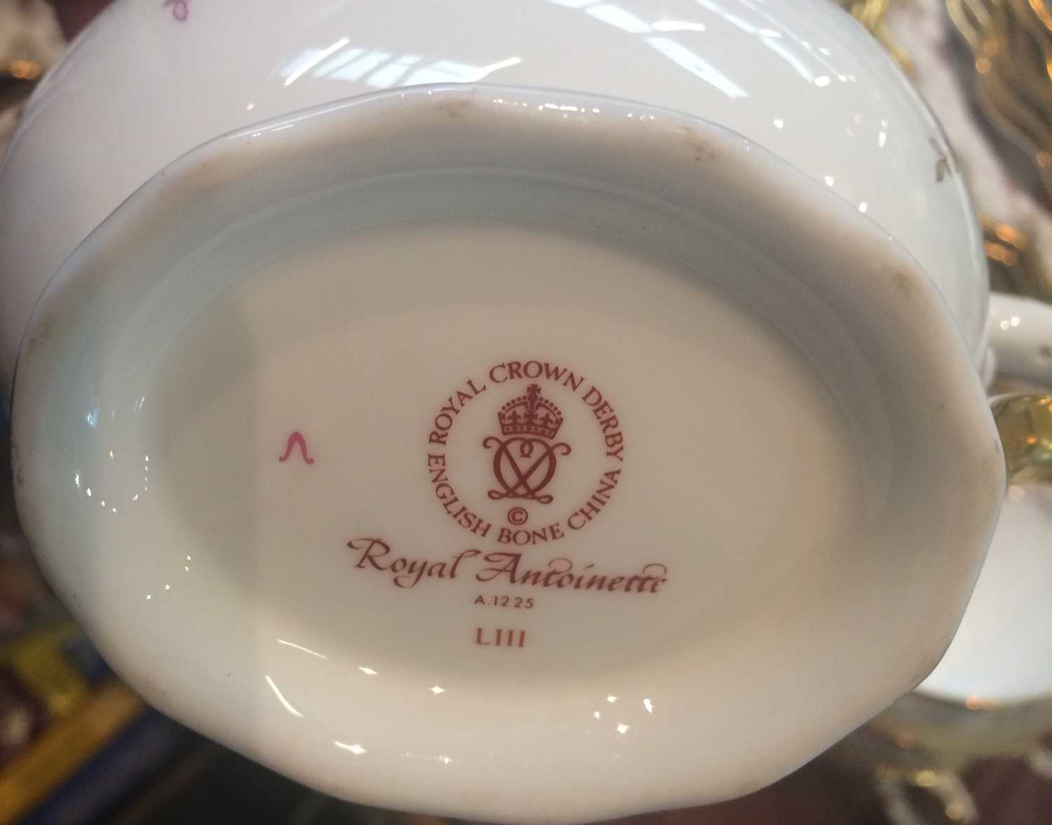 Royal Crown Derby ''Royal Antoinette'' Pattern Dinner Wares including tureens, tea pot, etc (three - Image 4 of 5