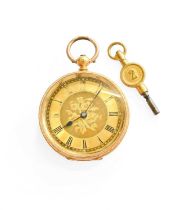 A Lady's 18 Carat Gold Fob Watch, case stamped 18k