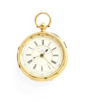 An 18 Carat Gold Open Faced Chronograph Pocket Watch