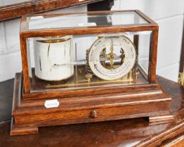 An Oak Cased Barograph, single drawer includes barograph paper charts, 37.5cm by 23cm by 22.5cm