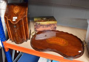 A George III Crossbanded and Chequered String Inlaid Mahogany Serpentine Fronted Knife Box, with