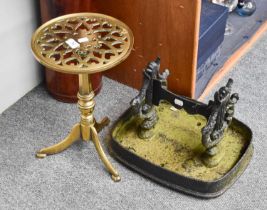 Brass Trivet, cast iron boot scraper, modern leather stick stand (3)