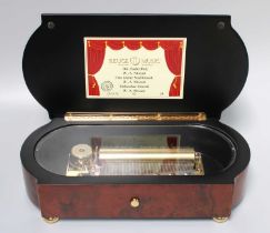 A Reuge Music Sainte-Croix Switzerland Music Box, CH 3.72, playing 3 pieces by Mozart