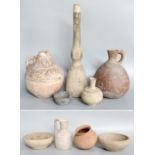 A Group of Middle-Eastern Pottery, some Iranian Seljuk "Seljuq" style, including vases, bowls and