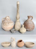 A Group of Middle-Eastern Pottery, some Iranian Seljuk "Seljuq" style, including vases, bowls and