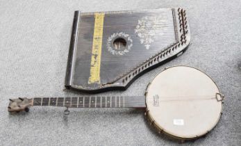 A Guitar Zither and a Hayman Banjo (a/f)