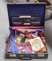 A Group of Masonic Regalia, including gilt metal and enamel jewels