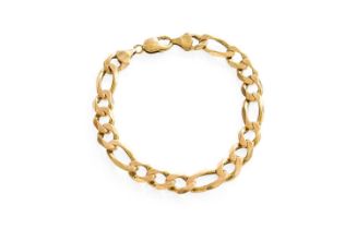 A 9 Carat Gold Figaro Link Bracelet, length 21cm Gross weight 31.8 grams