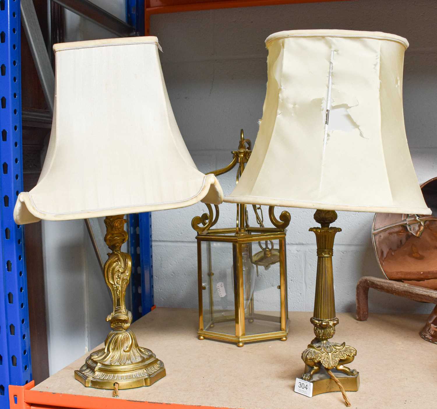 A 19th Century Gilt Bronze Candlestick, converted to a table lamp, with tapering reeded support on
