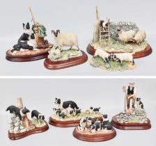 Border Fine Arts Collie Models Including 'Time for Reflection', 'Bob and Sweep', Element of