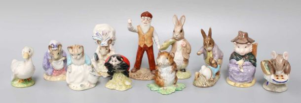 Beswick and Royal Albert Beatrix Potter Figures Including, 'Mother Ladybird' (11)