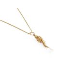 A 9 Carat Gold Articulated Mermaid Pendant on Chain, pendant length 4.1cm, chain length 40cm Mermaid