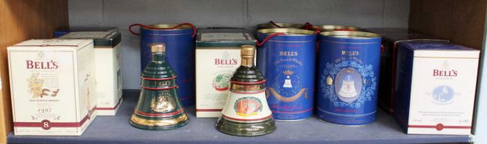 Fifteen Bell's Commemorative Decanters, some boxed