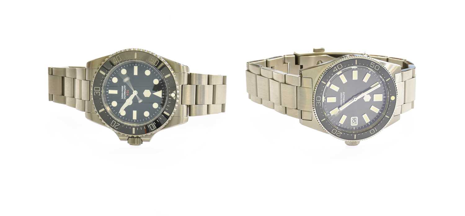 Two Automatic Centre Seconds San Martin Wristwatches, with San Martin fitted watch cases
