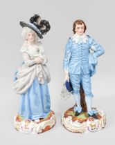 Two 19th Century Charenton Porcelain Portrait Figures, after Thomas Gainsborough, of the Duchess