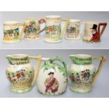 A Collection of Five Crown Devon Fieldings Musical Mugs, and four jugs (7)