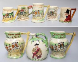 A Collection of Five Crown Devon Fieldings Musical Mugs, and four jugs (7)