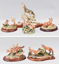 Border Fine Arts Fox Models, including: 'Duke and Duchess', model No. FT05 by David Walton, limited