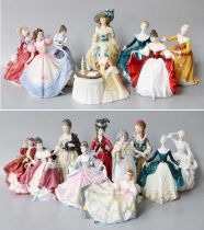 A Collection of Eighteen Royal Doulton Ladies