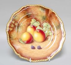 A Royal Worcester Fruit Painted Plate, signed D Shinnie, 27cm diameter One or two very mild paint