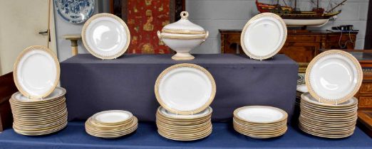 A Part Royal Worcester Dinner Service, with gilt borders, impressed marks (qty)