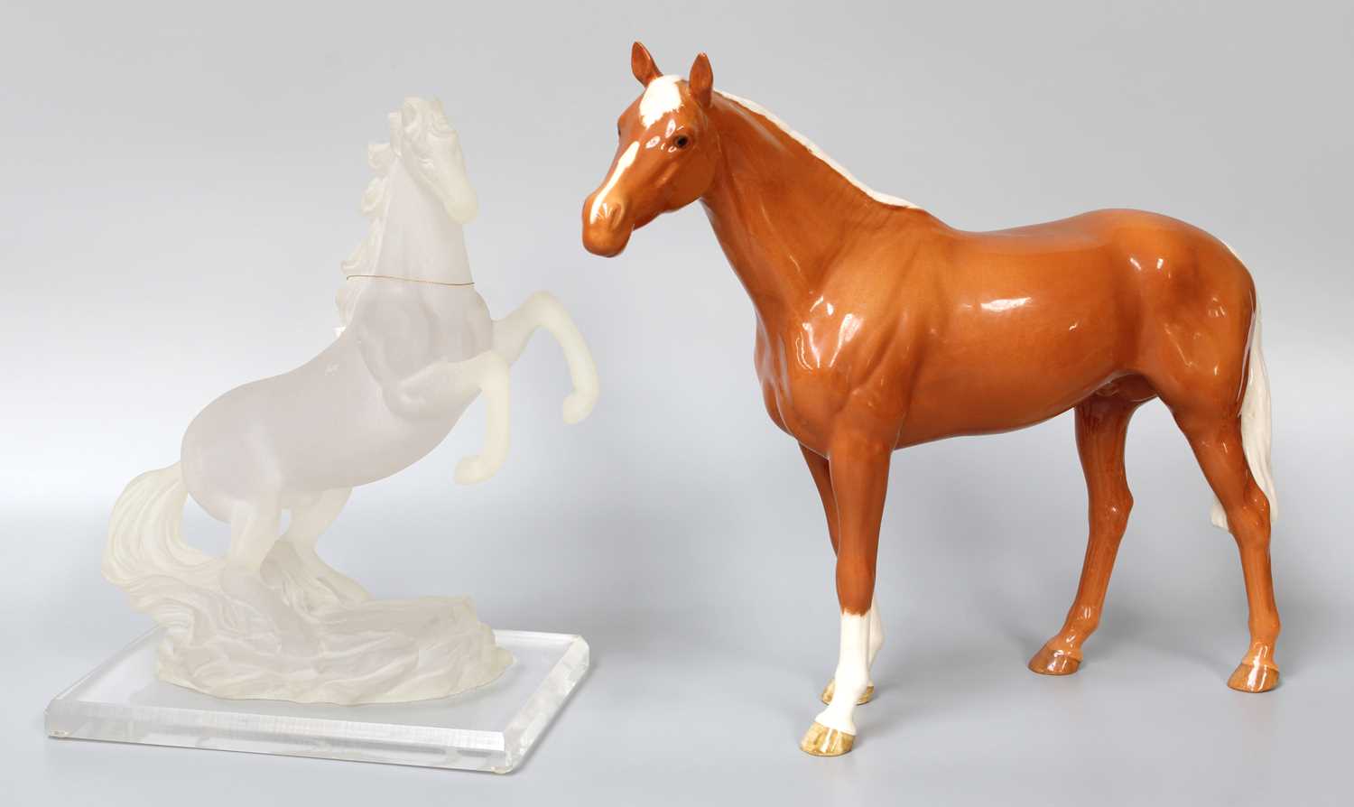 A Group of Horse Models Including, Beswick Palomino Gloss, Royal Doulton, black matt and others; - Image 3 of 3