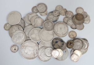 Assorted British Pre 1920 Silver Coinage, mixed denominations and grades mostly fair to fine,