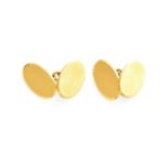 A Pair of 18 Carat Gold Cufflinks, formed of chain-linked yellow oval plain polished plaques Gross