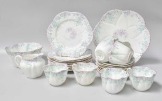 A Wileman & Co Foley Porcelain Teaset, comprising sugar bowl, cream jug, 2 bread and butter