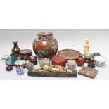 Decorative Oriental Items, including, cinnabar lacquer box, porcelain bowl, a Group of early 20th