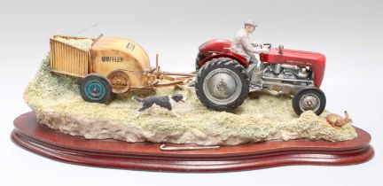 Border Fine Arts 'Hay Turning' (Massey Ferguson Tractor and Wuffler), model No. JH110 by Ray