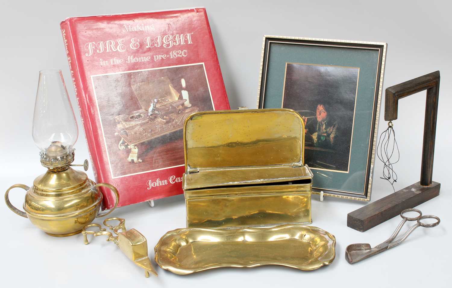 A Collection of 18th Century and Later Metalwares Relating to Lighting, two pressed steel - Image 3 of 3