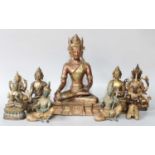 A Group of Indian/South East Asian Bronze Deities (one tray)