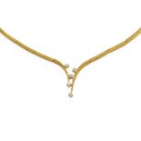 A 9 Carat Gold Diamond Necklace, the yellow articulated links terminating centrally to a v-motif,