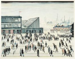 After Laurence Stephen Lowry RBA, RA (1887-1976) "Going to the Match" Signed, with the blindstamp