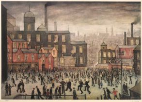 After Laurence Stephen Lowry RBA, RA (1887-1976) "Our Town" Signed and numbered 442/850, a colour