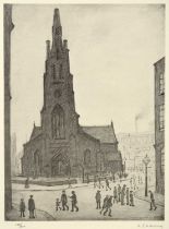 After Laurence Stephen Lowry RBA, RA (1887-1976) "St Simon's Church" Signed and numbered 128/300,