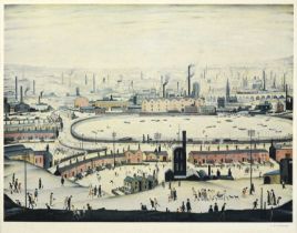 After Laurence Stephen Lowry RBA, RA (1887-1976) "The Pond" Signed, with the blindstamp for the Fine