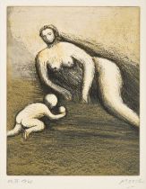 Henry Moore OM, CH, RBA, RBS (1898-1986) "Mother and Child VI" (1983) Signed, inscribed and numbered