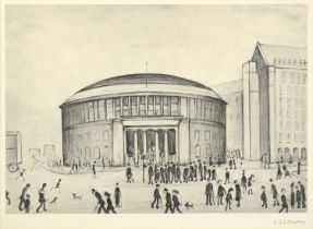 After Laurence Stephen Lowry RBA, RA (1887-1976) "The Reference Library" Signed, with the blindstamp