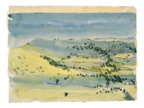 Harold Riley DL, DLitt, FRCS, DFA, ATC (1934-2023) Hillside Watercolour, together with a further