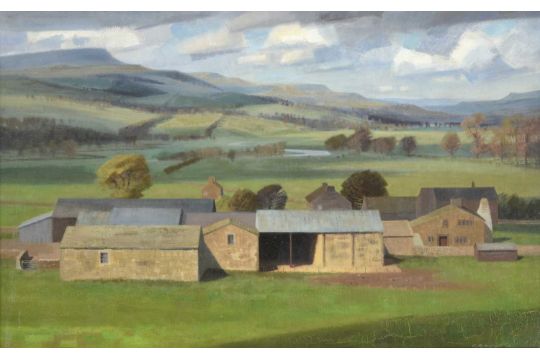 Anne Isabella Brooke (1916-2002) "Wensleydale from near Spennithorne" Signed oil on canvas, 34.5cm - Image 1 of 3