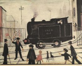 After Laurence Stephen Lowry RBA, RA (1887-1976) "Level Crossing" Signed, published in 1973 by