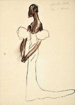 Christian Bérard 'Bebè' (1902-1949) French "Josephine Baker" Inscribed in pencil, ink, together with